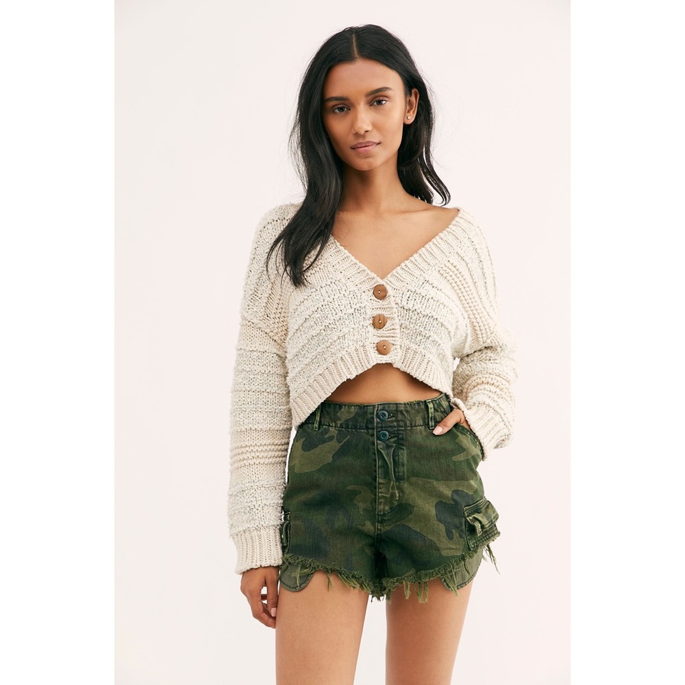 NWT Free People Commander Cutoff Camo Shorts - Picture 1 of 6